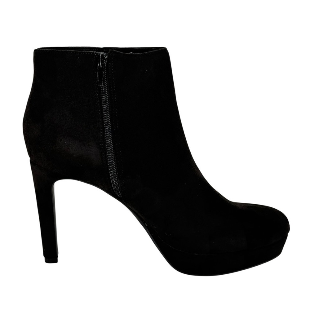 BCBGeneration Jeanne Black Microsuede Womens Heel Ankle Boots Size 11M - Picture 5 of 11